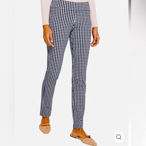 J.McLaughlin Masie Pull-On Pant Navy Blue/White Check Gingham Size 8
